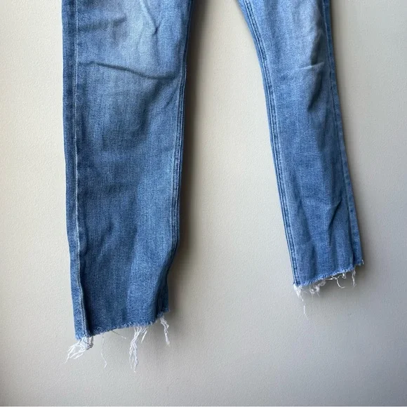 Mother The Mid-Rise Dazzler Ankle Fray Women’s Blue Denim Jeans Size 31 - Picture 7 of 15